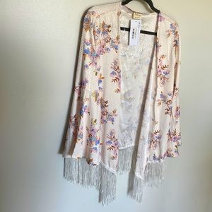 Ivory floral kimono
